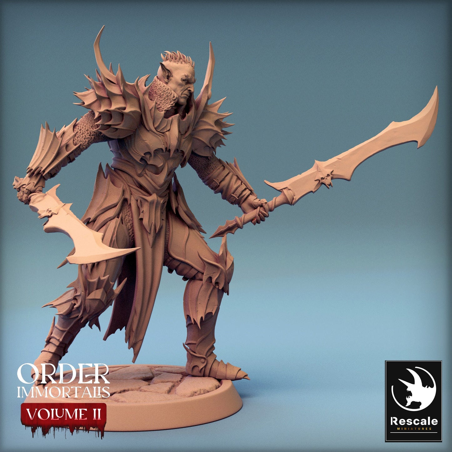 Immortalis Draven Dual Wield Swords | Rescale Miniatures | Compatible with D&D/AoS | Fantasy | Tabletop RPG