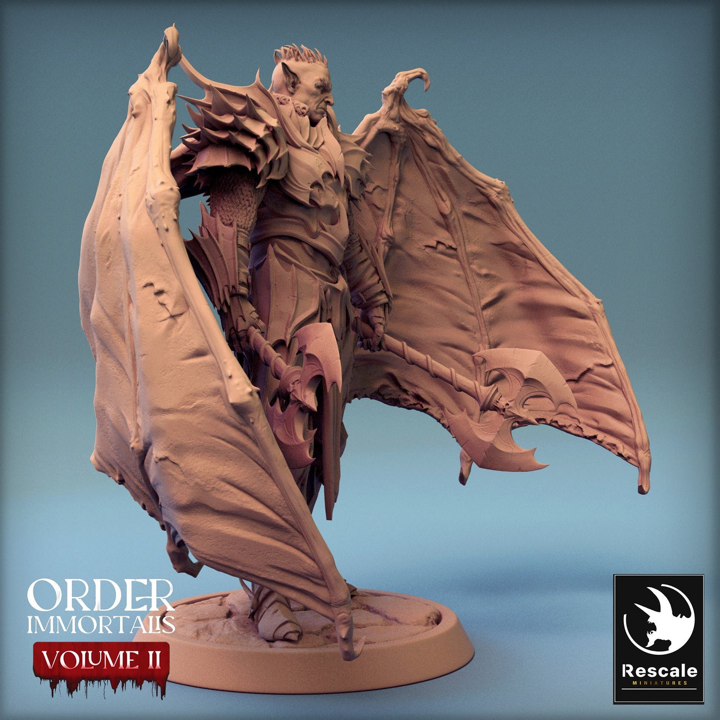 Immortalis Draven Chief with Wings | Rescale Miniatures | Compatible with D&D/AoS | Fantasy | Tabletop RPG
