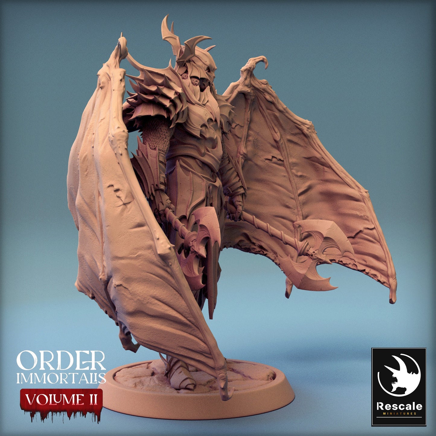 Immortalis Draven Full Armor Chief with Wings | Rescale Miniatures | Compatible with D&D/AoS | Fantasy | Tabletop RPG
