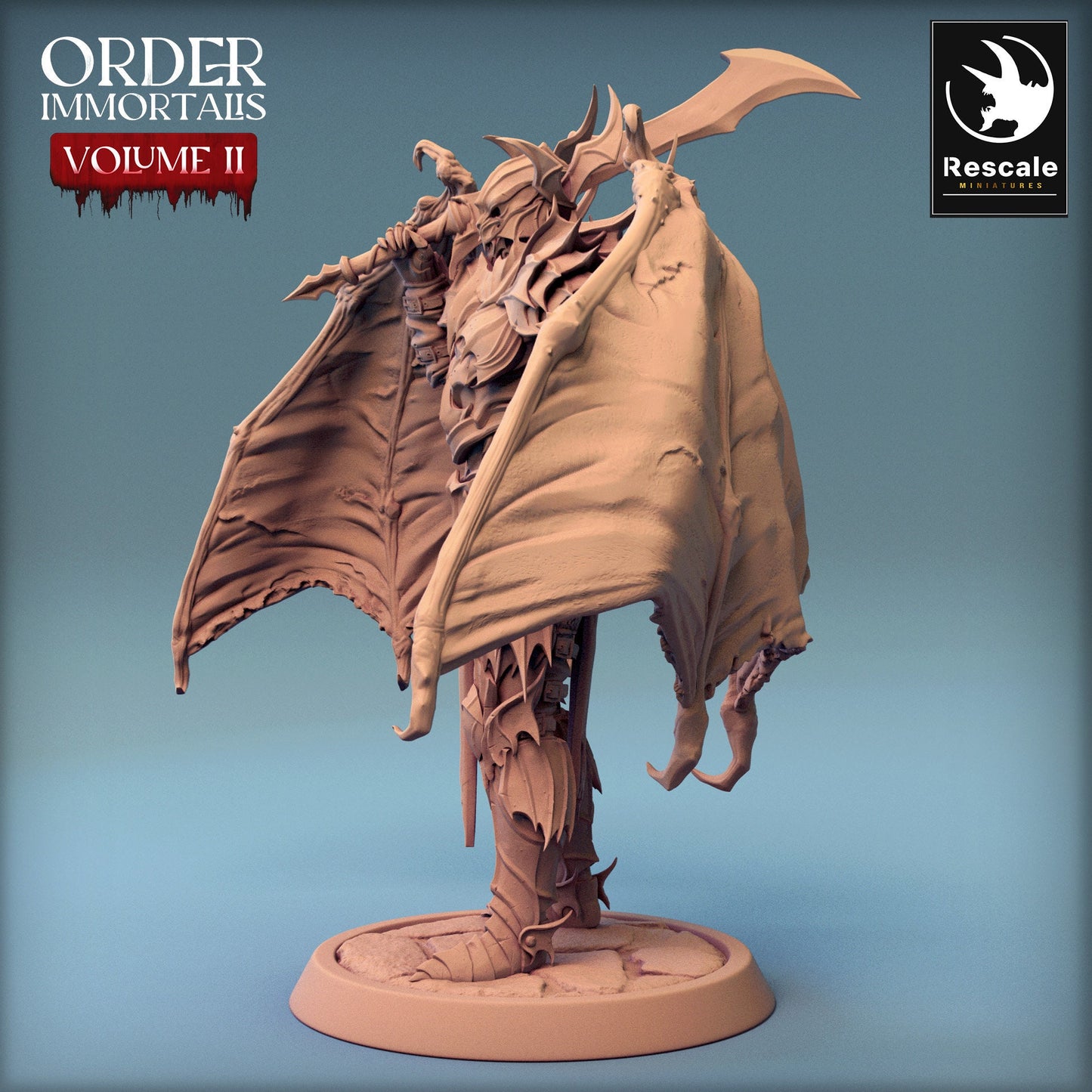 Immortalis Draven Full Armor Guard with Wings | Rescale Miniatures | Compatible with D&D/AoS | Fantasy | Tabletop RPG
