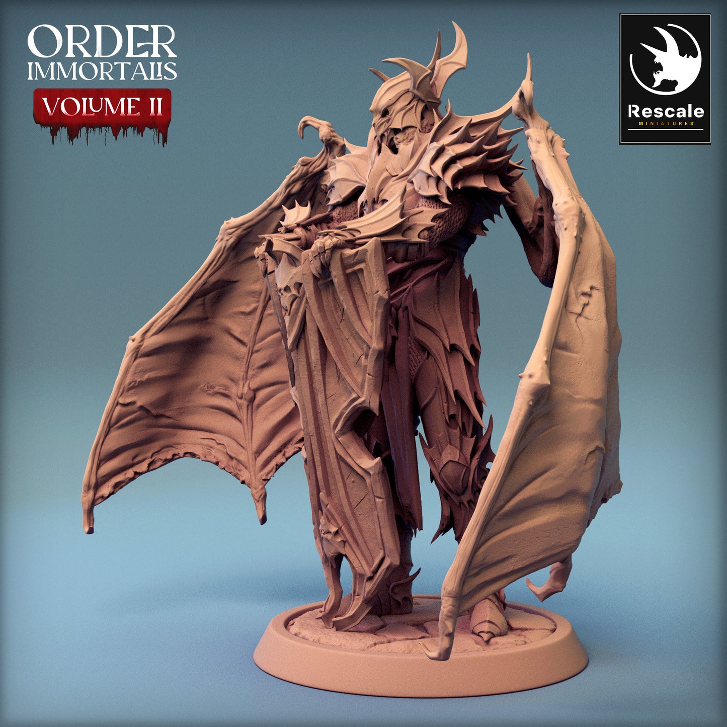 Immortalis Draven Full Armor Protector with Wings | Rescale Miniatures | Compatible with D&D/AoS | Fantasy | Tabletop RPG