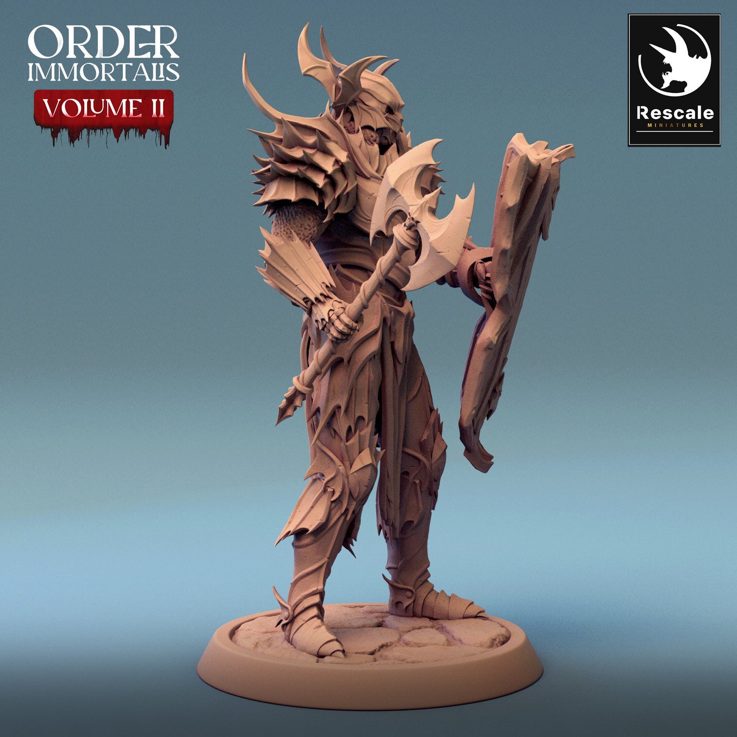 Immortalis Draven Full Armor Stand | Rescale Miniatures | Compatible with D&D/AoS | Fantasy | Tabletop RPG