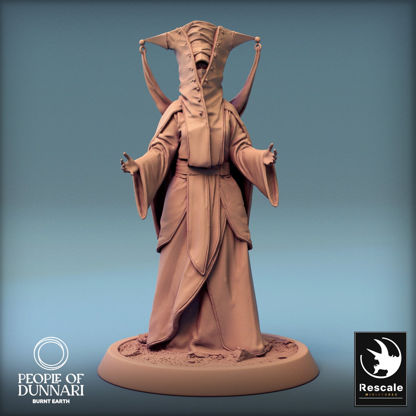 Dunnari AminaSahar Priest Cheer | Rescale Miniatures | Compatible with D&D/AoS | Fantasy | Tabletop RPG