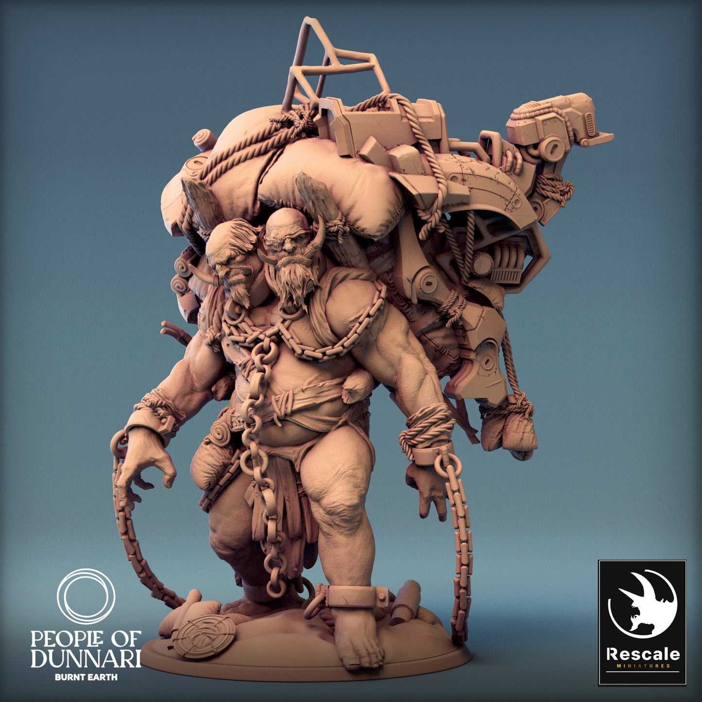 Dunnari Sand Ettin Walk | Rescale Miniatures | Compatible with D&D/AoS | Fantasy | Tabletop RPG