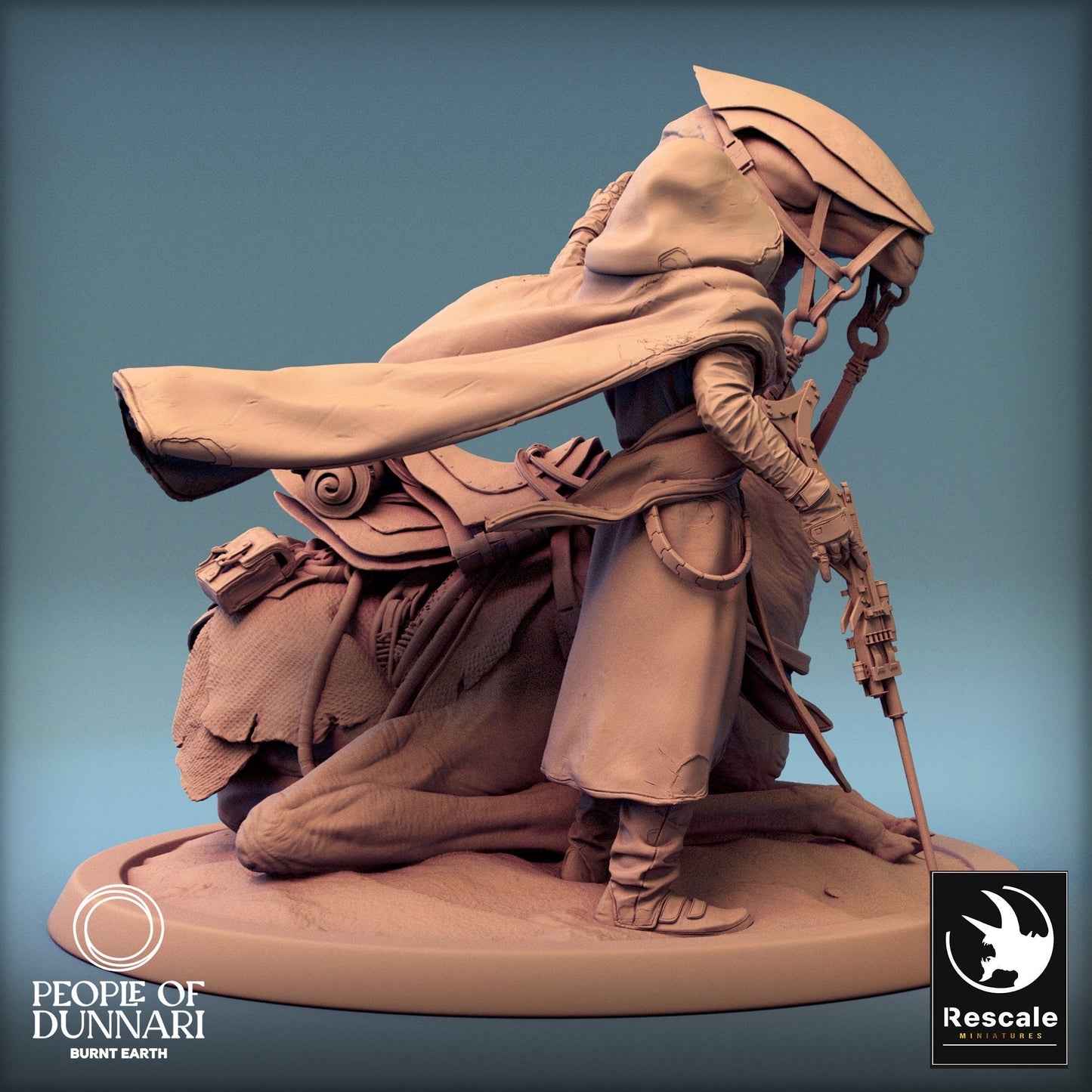 Dunnari Sand Stepper Lay Down Caped | Rescale Miniatures | Compatible with D&D/AoS | Fantasy | Tabletop RPG