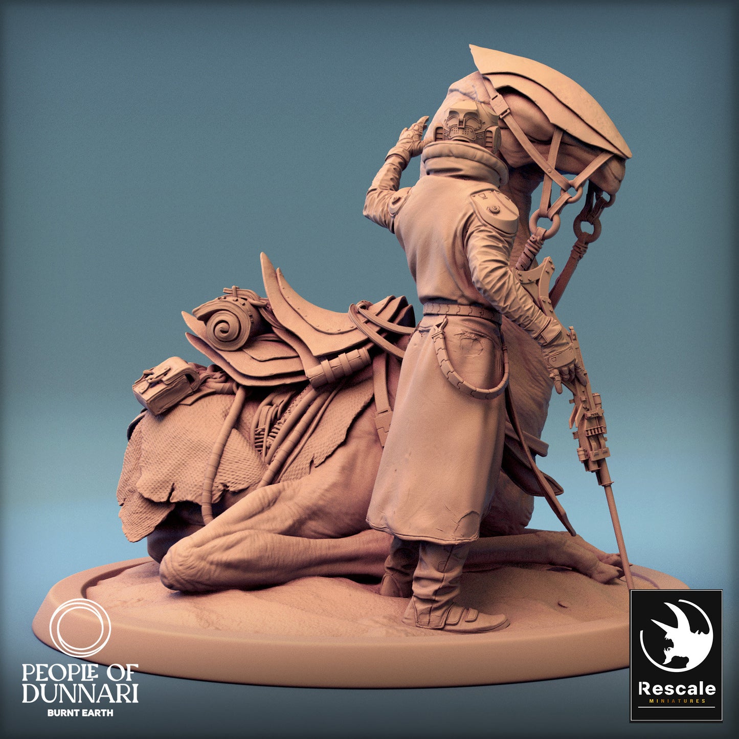 Dunnari Sand Stepper Lay Down No Cape | Rescale Miniatures | Compatible with D&D/AoS | Fantasy | Tabletop RPG