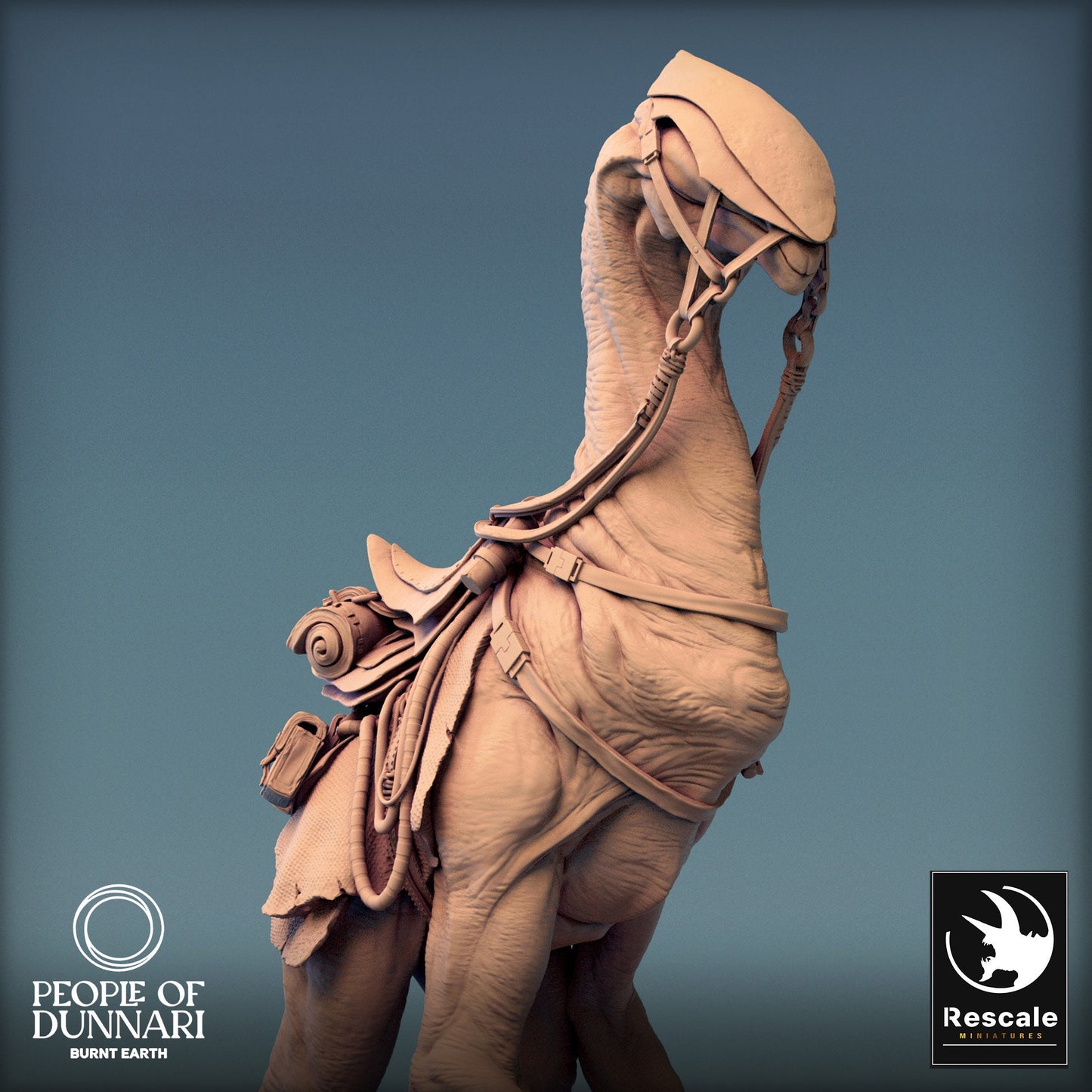 Dunnari Sand Stepper Walk Saddled | Rescale Miniatures | Compatible with D&D/AoS | Fantasy | Tabletop RPG