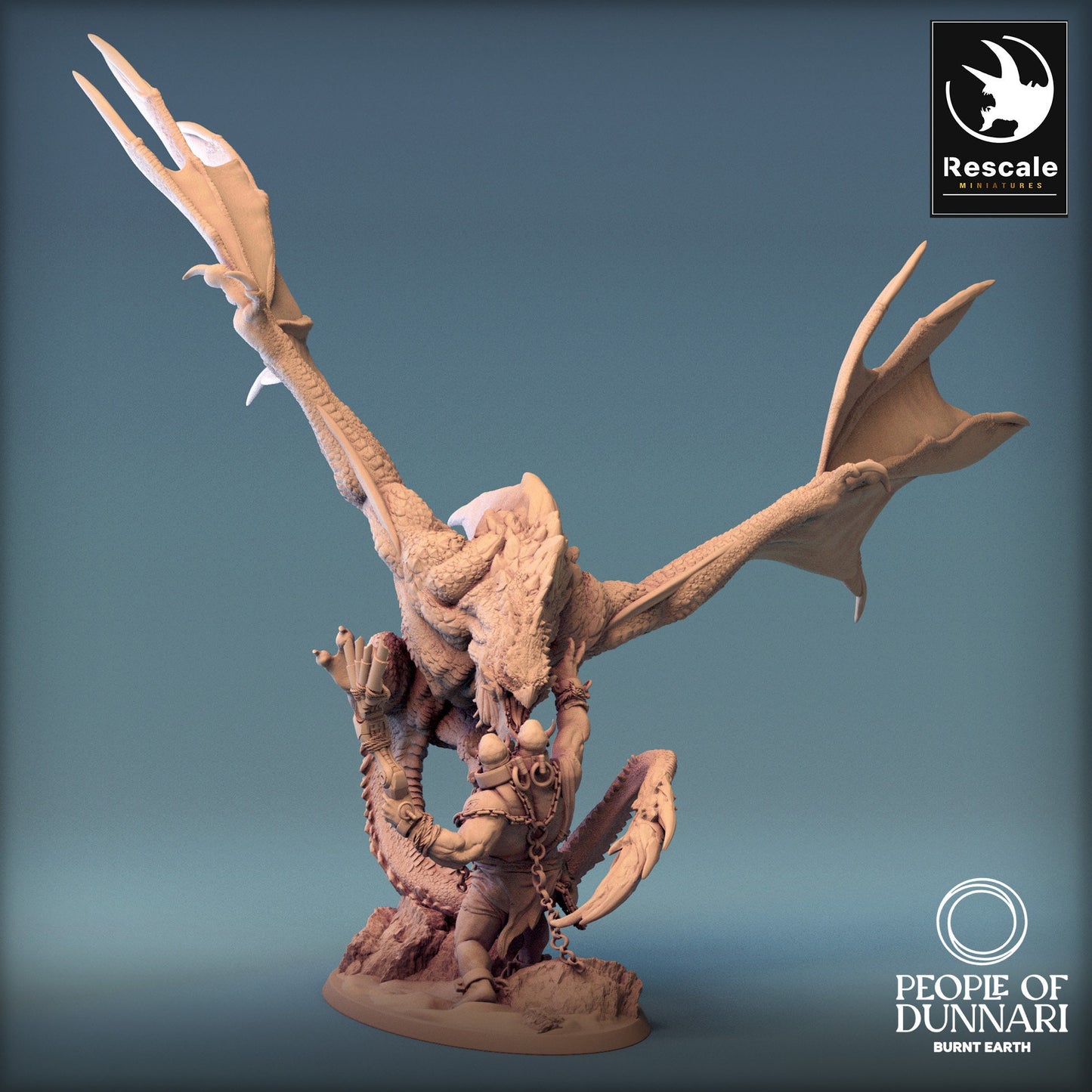 Dunnari Sand Wyvern Attack | Rescale Miniatures | Compatible with D&D/AoS | Fantasy | Tabletop RPG
