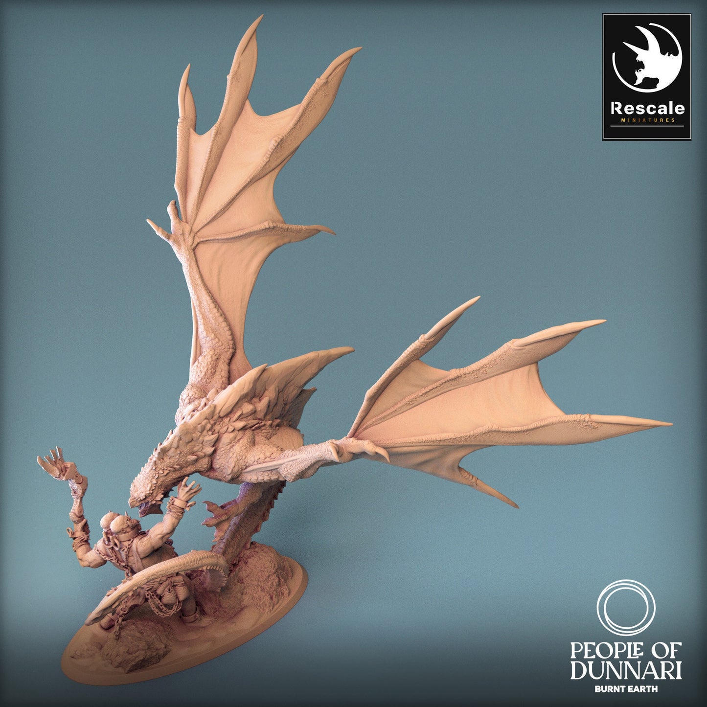 Dunnari Sand Wyvern Attack | Rescale Miniatures | Compatible with D&D/AoS | Fantasy | Tabletop RPG