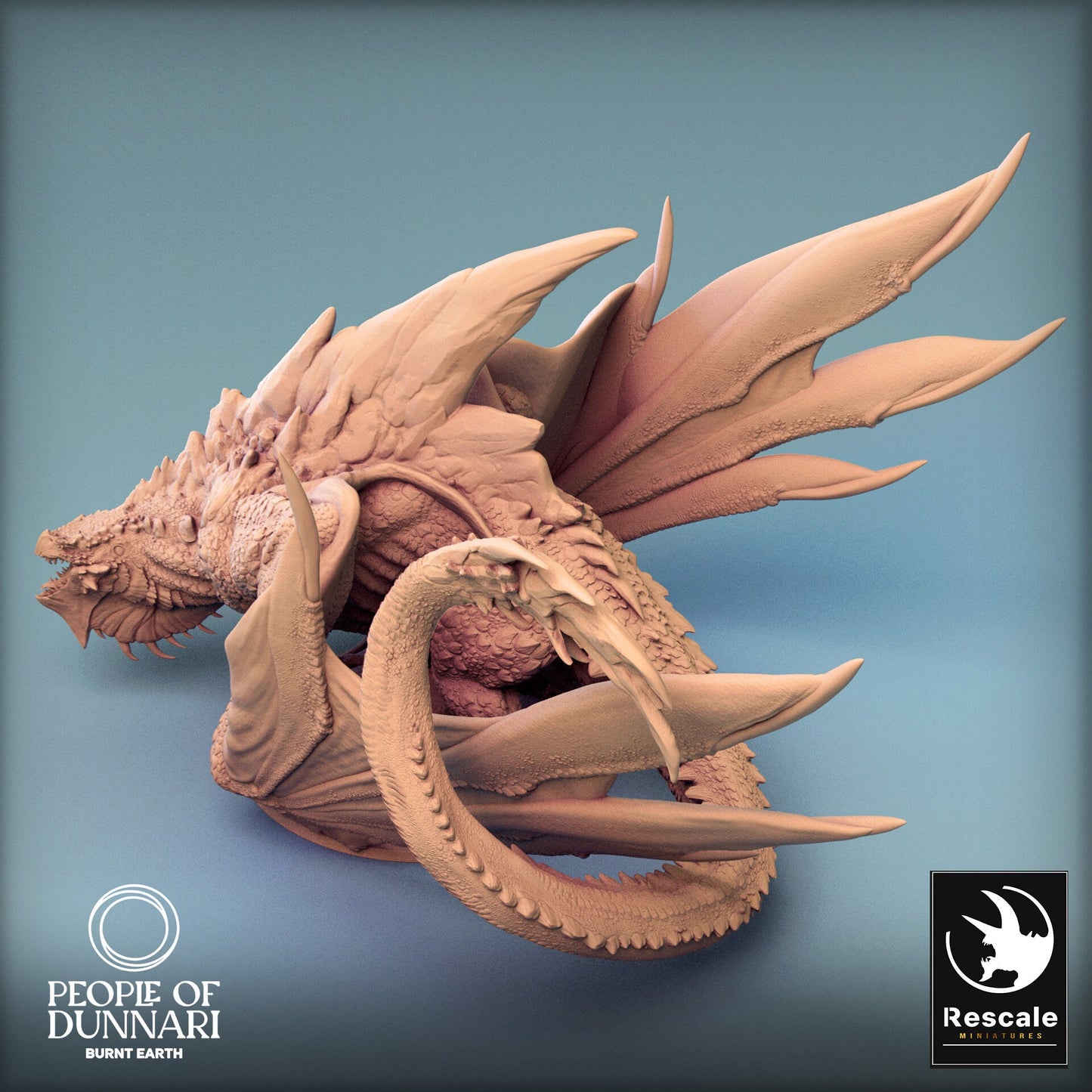 Dunnari Sand Wyvern Stand with Prey | Rescale Miniatures | Compatible with D&D/AoS | Fantasy | Tabletop RPG