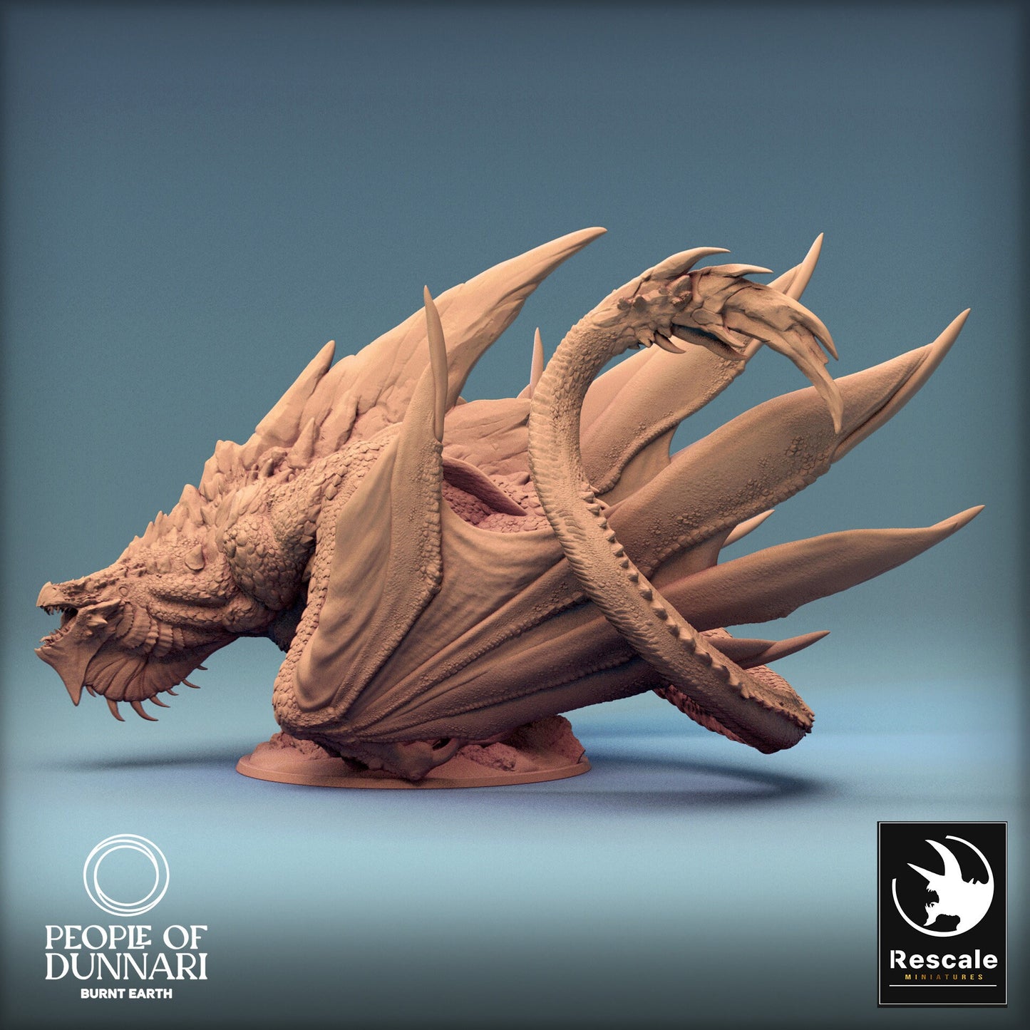 Dunnari Sand Wyvern Stand | Rescale Miniatures | Compatible with D&D/AoS | Fantasy | Tabletop RPG