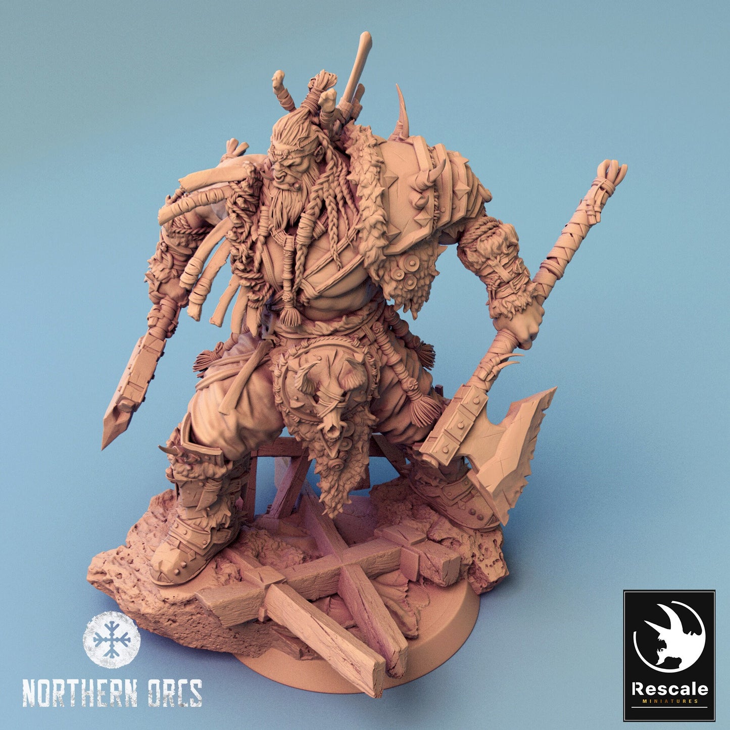 Northern Orcs Azhrog Armored | Rescale Miniatures | Compatible with D&D/AoS | Fantasy | Tabletop RPG