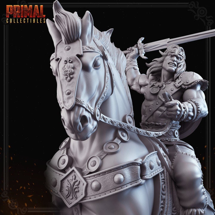 a statue of a man on a horse with a sword