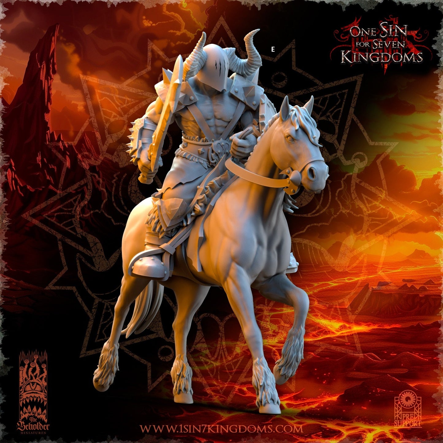Realms of Mayhem Barbarian Rider | The Beholder Miniatures | Compatible with D&D/AoS | Fantasy | Tabletop RPG