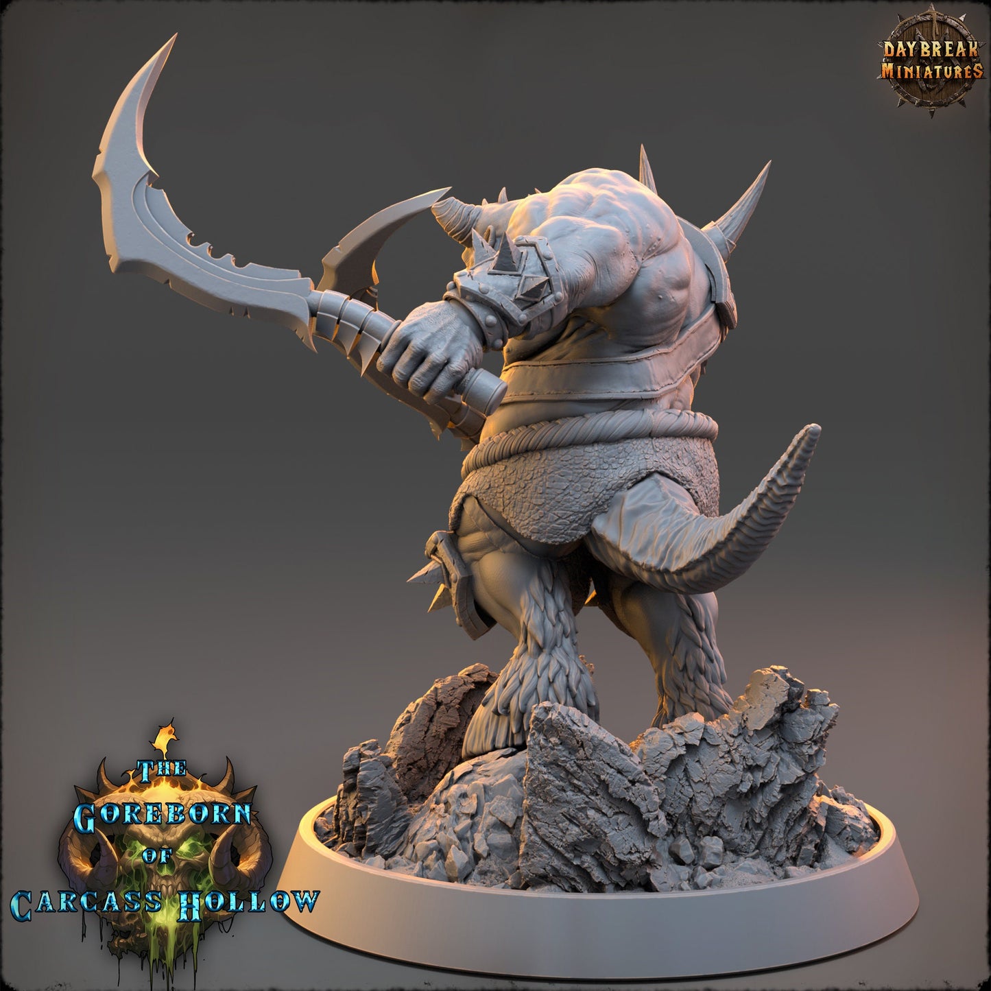 Goreborn Warrior Arraz Decza | DayBreak Miniatures | Compatible with D&D/AOS | Fantasy | Tabletop