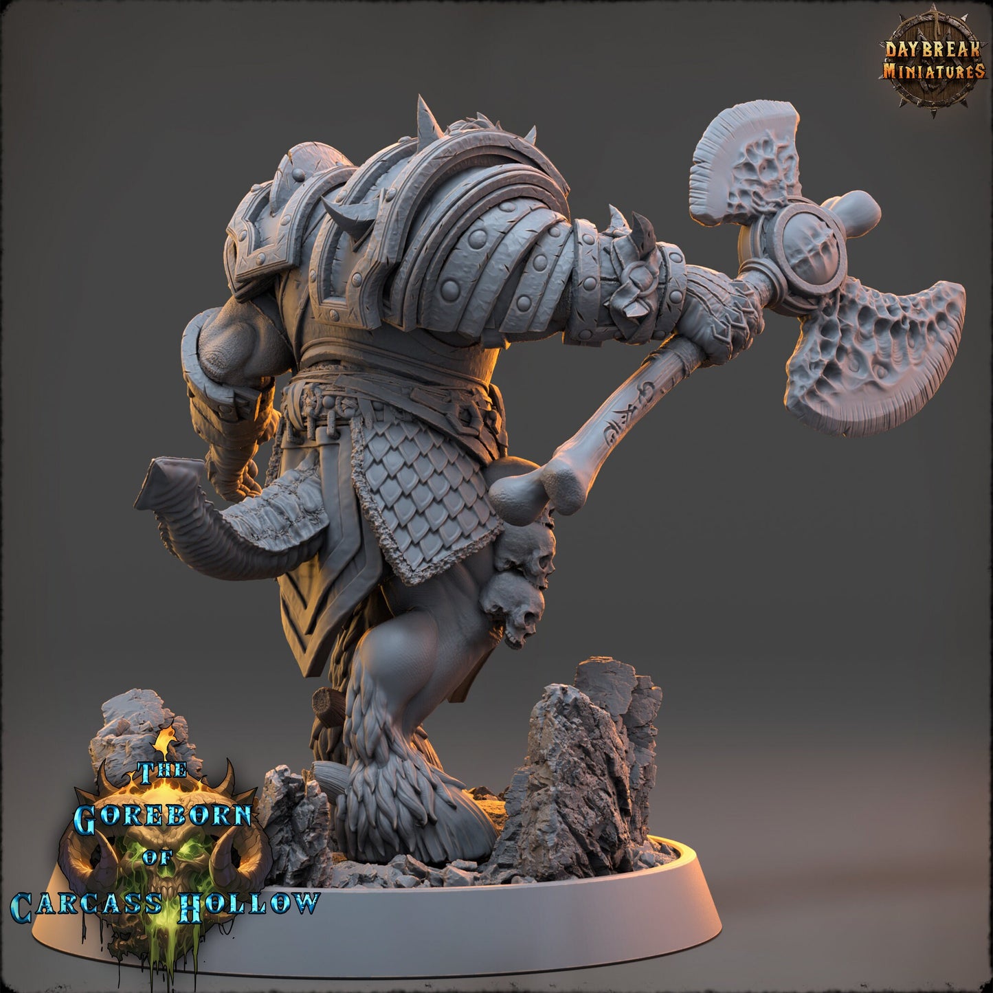 Goreborn Warrior Drethok Zarnal | DayBreak Miniatures | Compatible with D&D/AOS | Fantasy | Tabletop