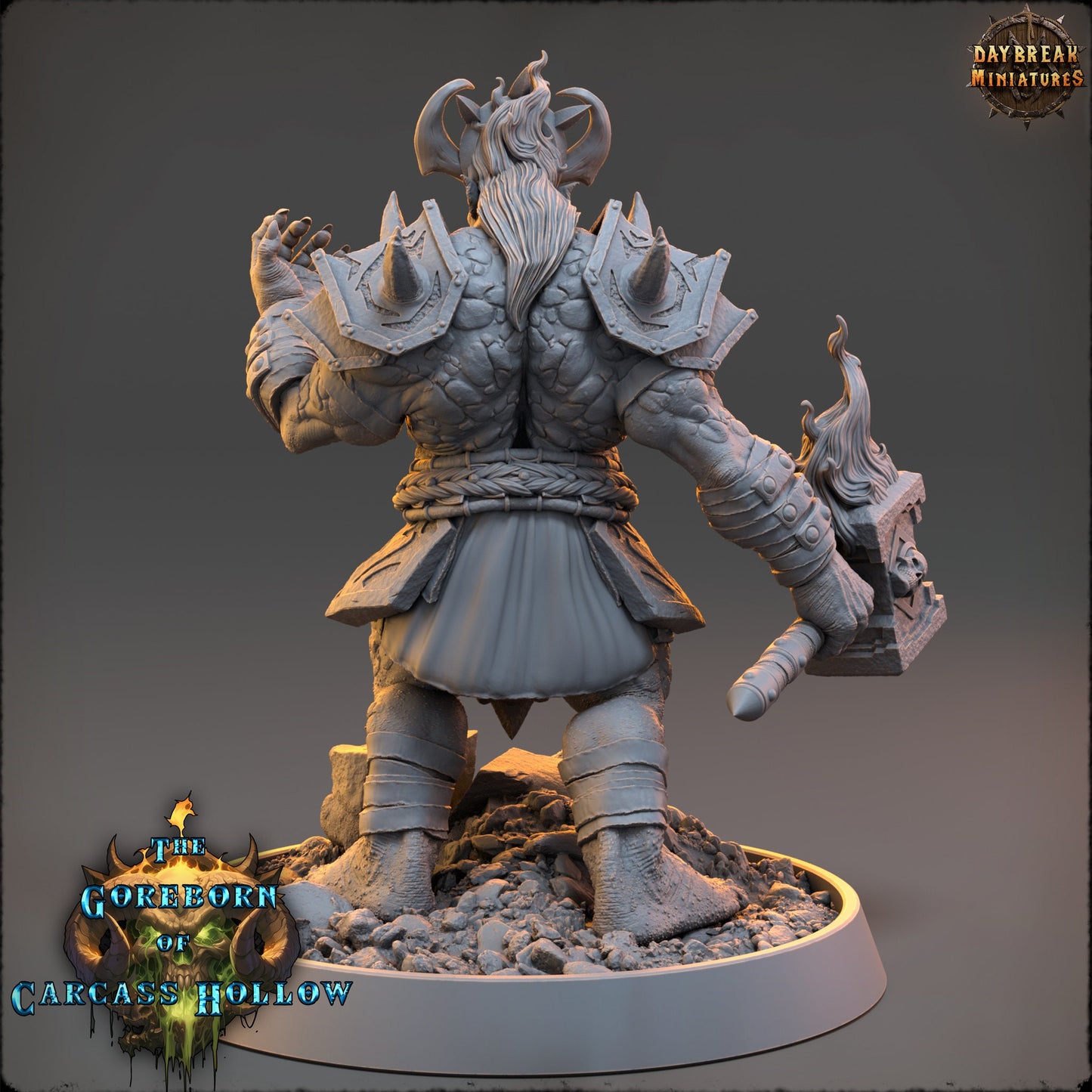 Goreborn Fighter General Raxar Boneharrow | DayBreak Miniatures | Compatible with D&D/AOS | Fantasy | Tabletop