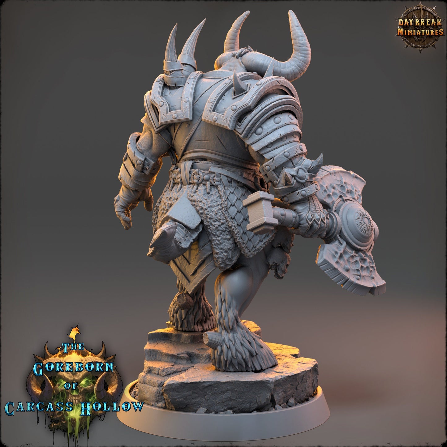 Goreborn Barbarian Torgash Nihil | DayBreak Miniatures | Compatible with D&D/AOS | Fantasy | Tabletop