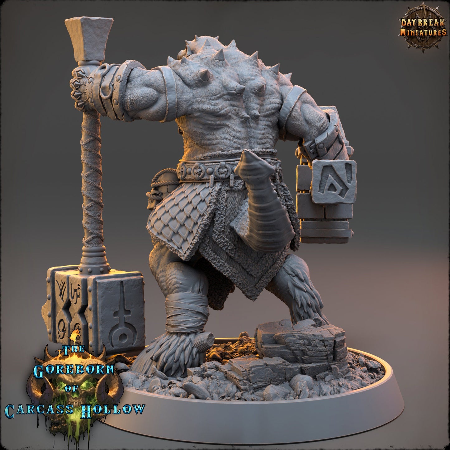 Goreborn Warrior Vregosh Dooz | DayBreak Miniatures | Compatible with D&D/AOS | Fantasy | Tabletop
