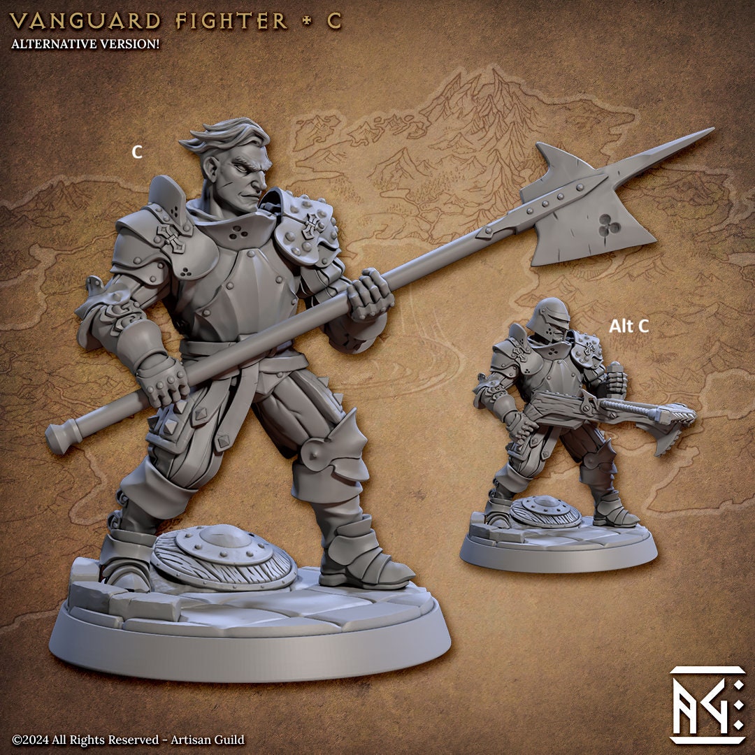 Vanguard Fighters | Artisan Guild Miniatures | Compatible with D&D/AoS | Fantasy | Tabletop RPG