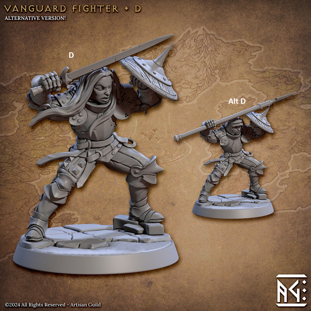Vanguard Fighters | Artisan Guild Miniatures | Compatible with D&D/AoS | Fantasy | Tabletop RPG