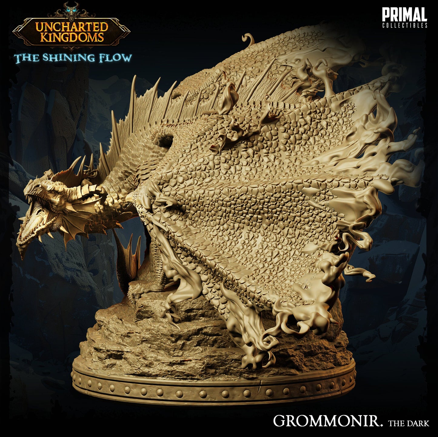 Shadow Dragon Grommonir | Primal Collectibles | Compatible with D&D/AoS | Fantasy
