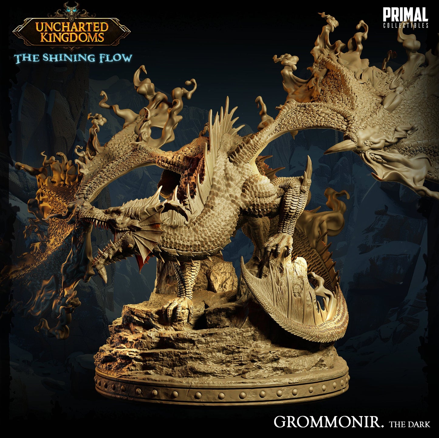 Shadow Dragon Grommonir | Primal Collectibles | Compatible with D&D/AoS | Fantasy