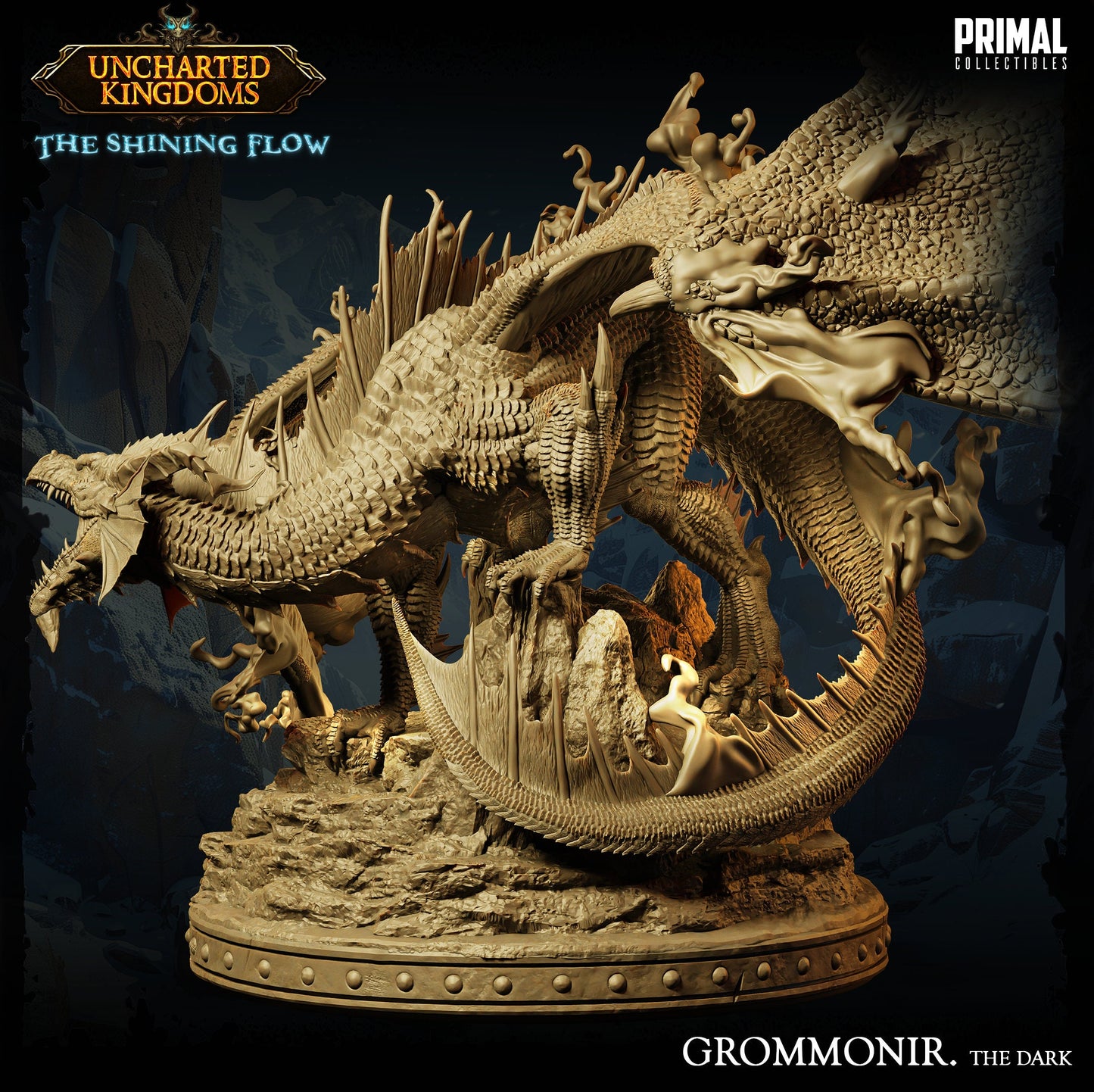 Shadow Dragon Grommonir | Primal Collectibles | Compatible with D&D/AoS | Fantasy