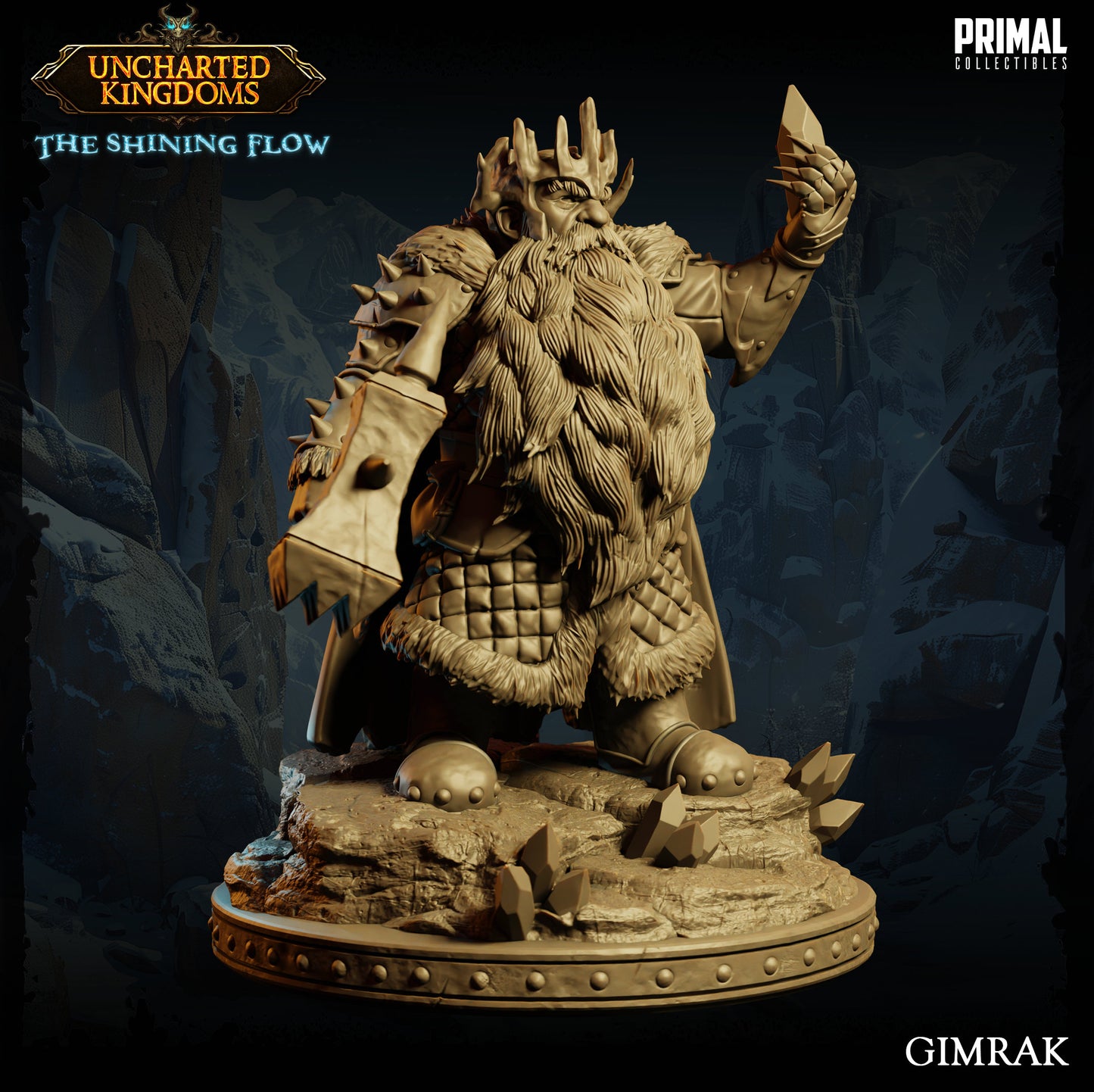Dwarf King Gimrak | Primal Collectibles | Compatible with D&D/AoS | Fantasy