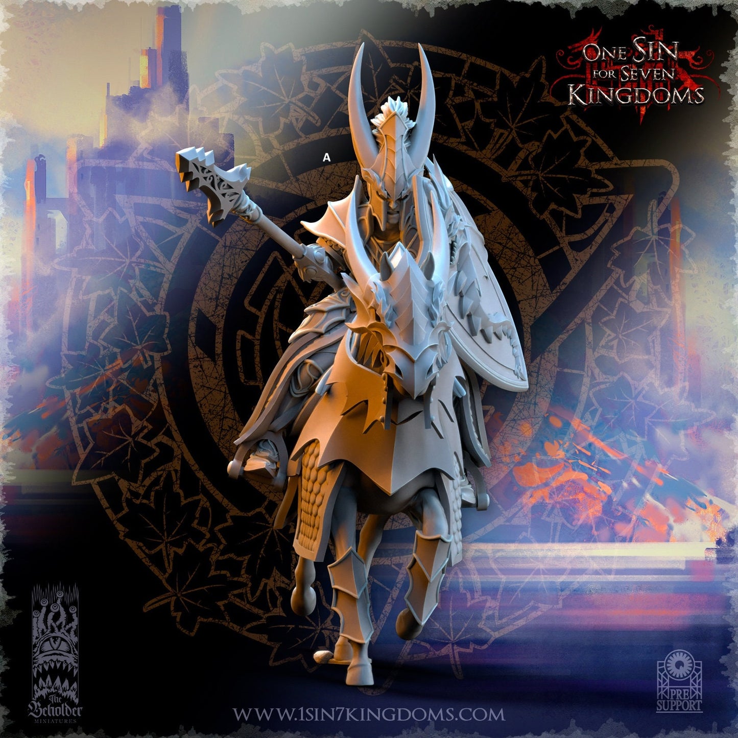 Silvermoor Elf Dragon-born Knight Lancer | The Beholder Miniatures | Compatible with D&D/AoS | Fantasy | Tabletop RPG
