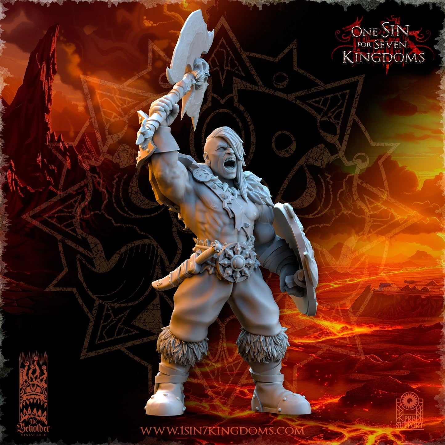Realms of Mayhem Marauder Commander Warband Set | The Beholder Miniatures | Compatible with D&D/AoS | Fantasy | Tabletop RPG