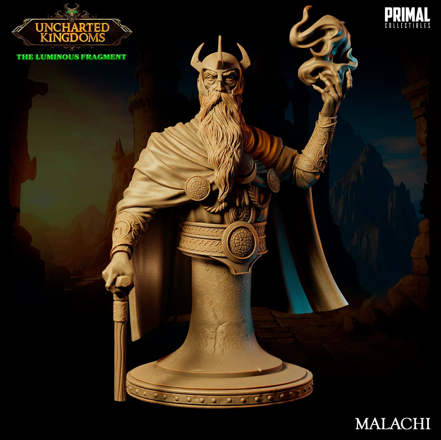 Sorcerer Malachi Bust | Primal Collectibles | Compatible with D&D/AoS | Fantasy