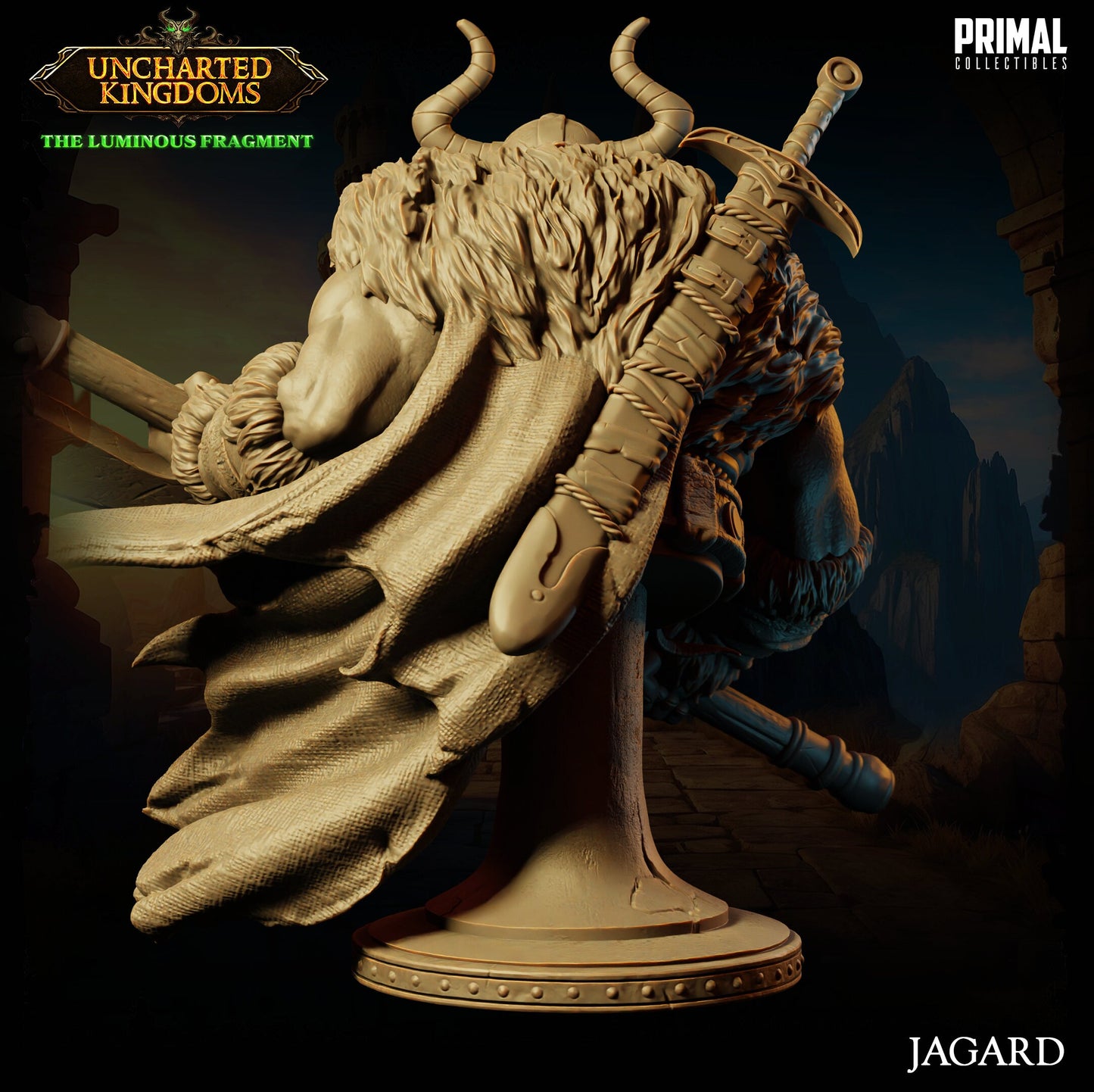 Barbarian King Jagard Bust | Primal Collectibles | Compatible with D&D/AoS | Fantasy