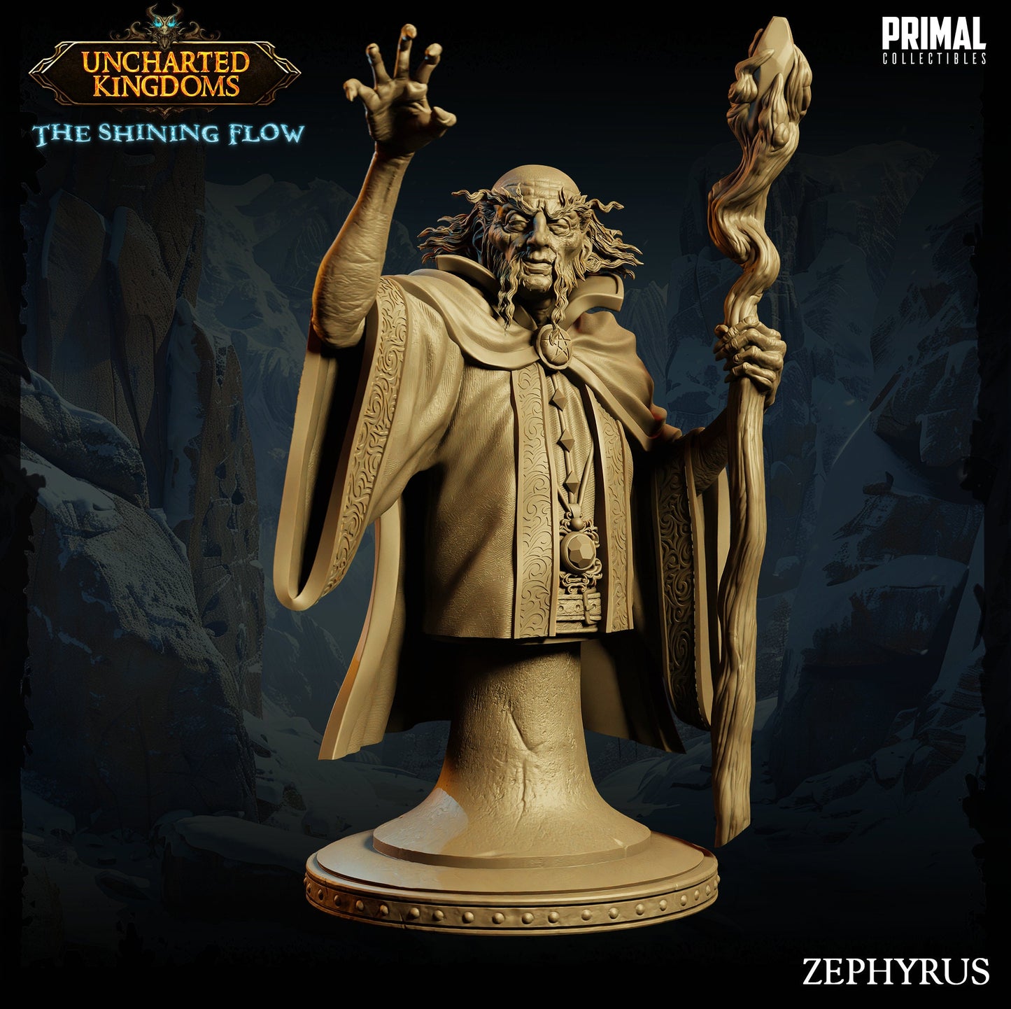 Dark Mage Zephyrus Bust | Primal Collectibles | Compatible with D&D/AoS | Fantasy