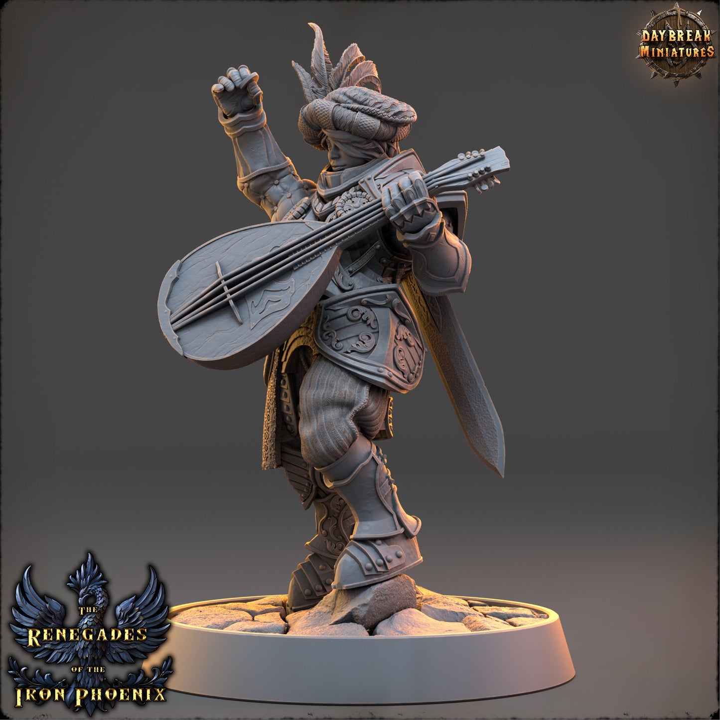 Female Bard Heloise | DayBreak Miniatures | Compatible with D&D/AOS | Fantasy | Tabletop