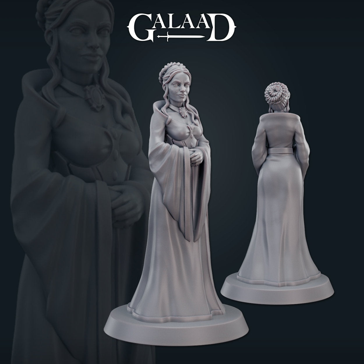 Royal Court Queen | Galaad Miniatures | Compatible with D&D/AoS | Fantasy | Tabletop RPG