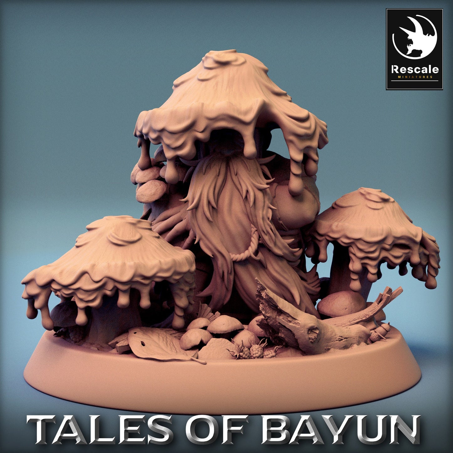 Bayun Druid Mushroom Hat Sit | Rescale Miniatures | Compatible with D&D/AoS | Fantasy | Tabletop RPG