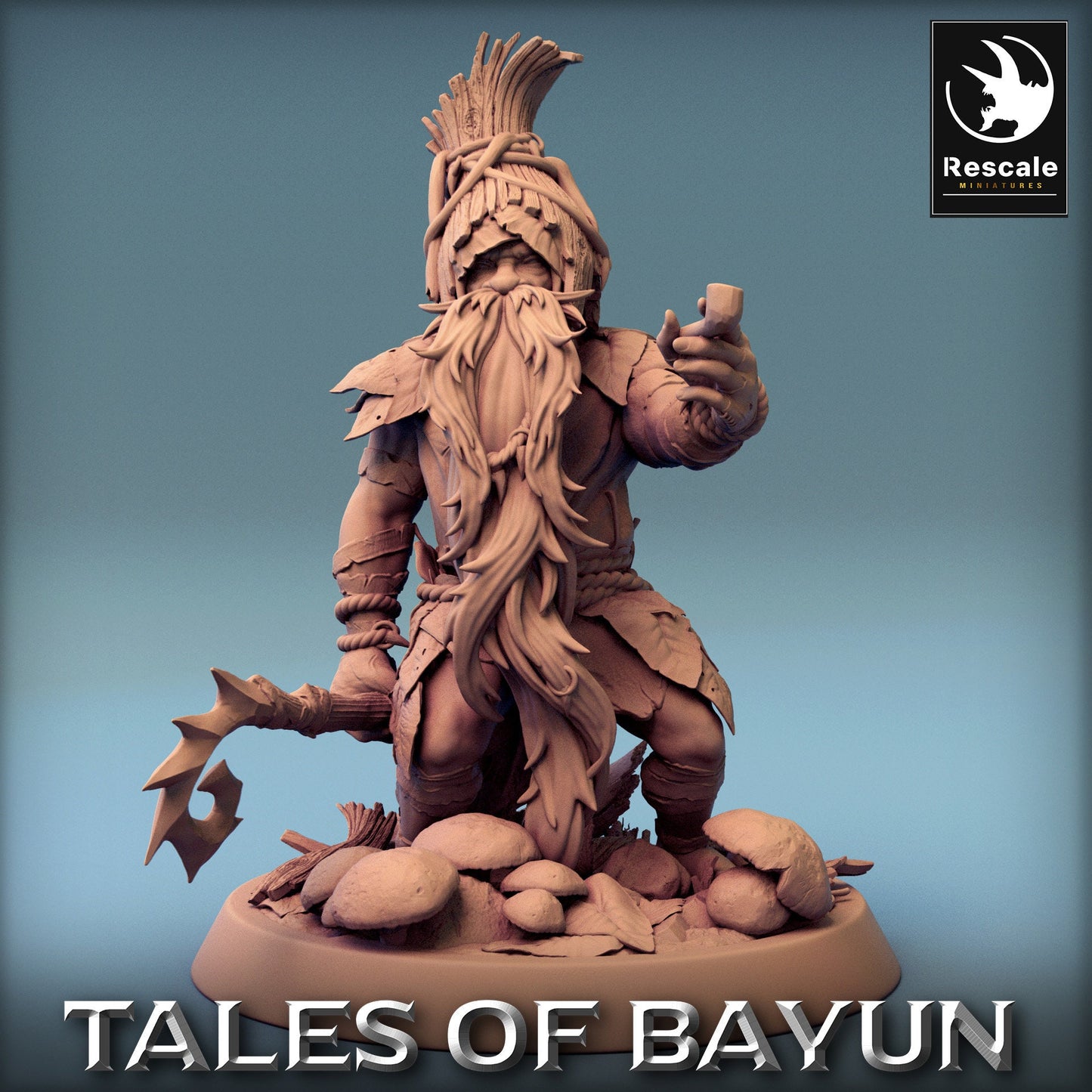 Bayun Druid Smoke | Rescale Miniatures | Compatible with D&D/AoS | Fantasy | Tabletop RPG