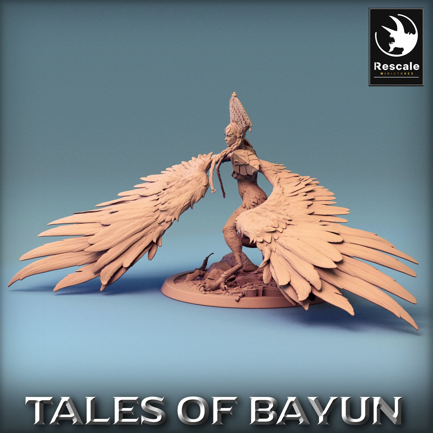 Bayun Harpie with Helmet Parry | Rescale Miniatures | Compatible with D&D/AoS | Fantasy | Tabletop RPG