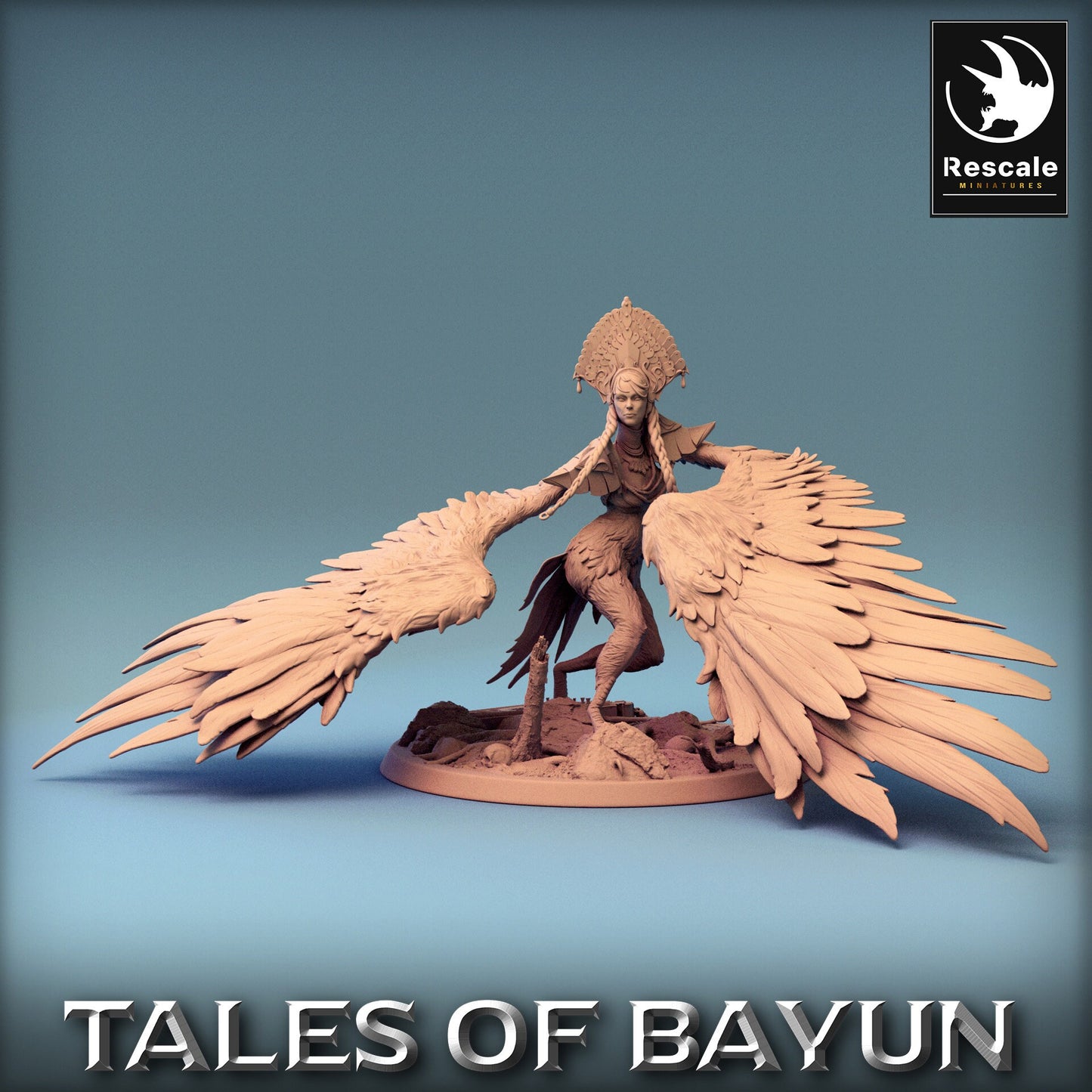 Bayun Harpie with Helmet Parry Alt | Rescale Miniatures | Compatible with D&D/AoS | Fantasy | Tabletop RPG