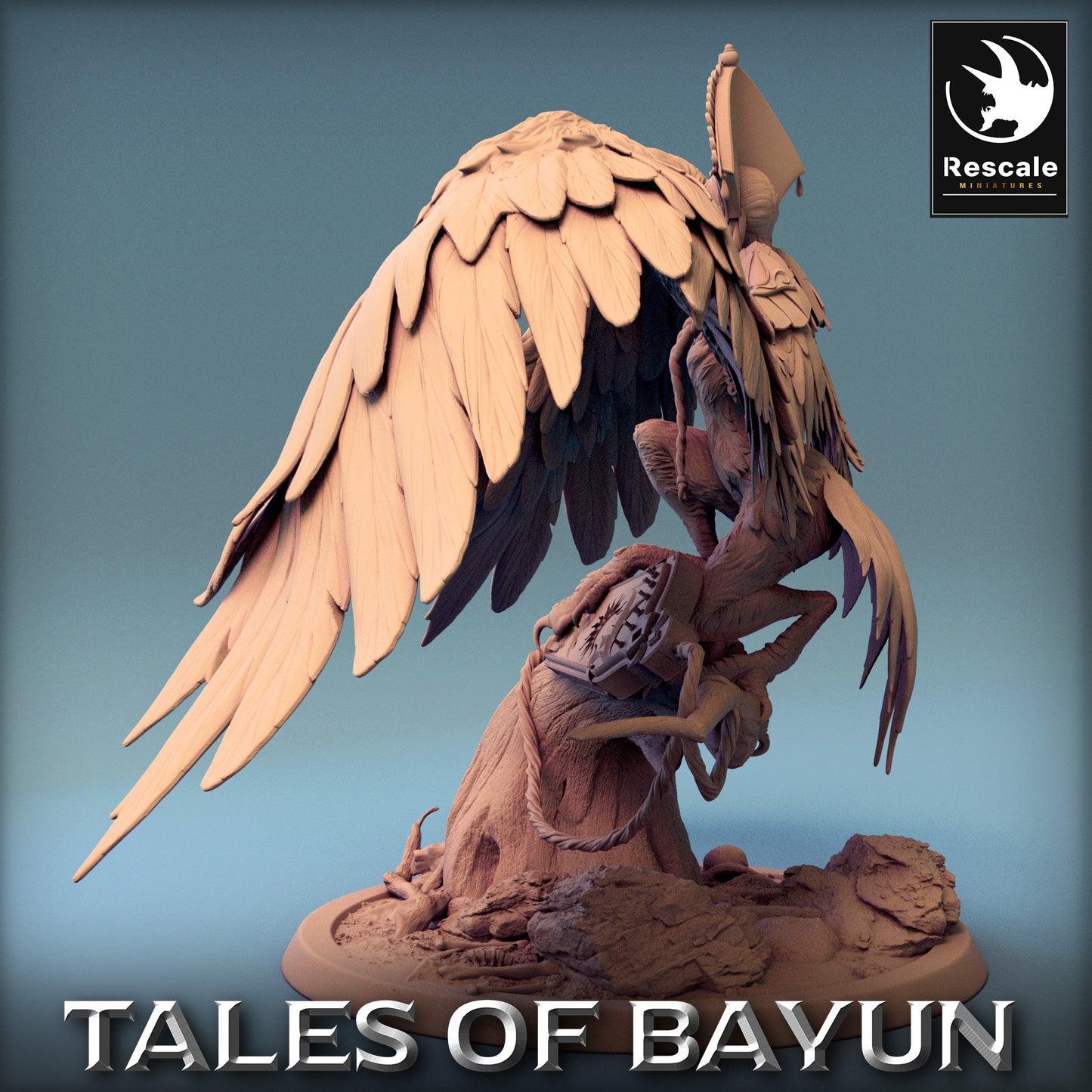 Bayun Harpie with Helmet Pose | Rescale Miniatures | Compatible with D&D/AoS | Fantasy | Tabletop RPG