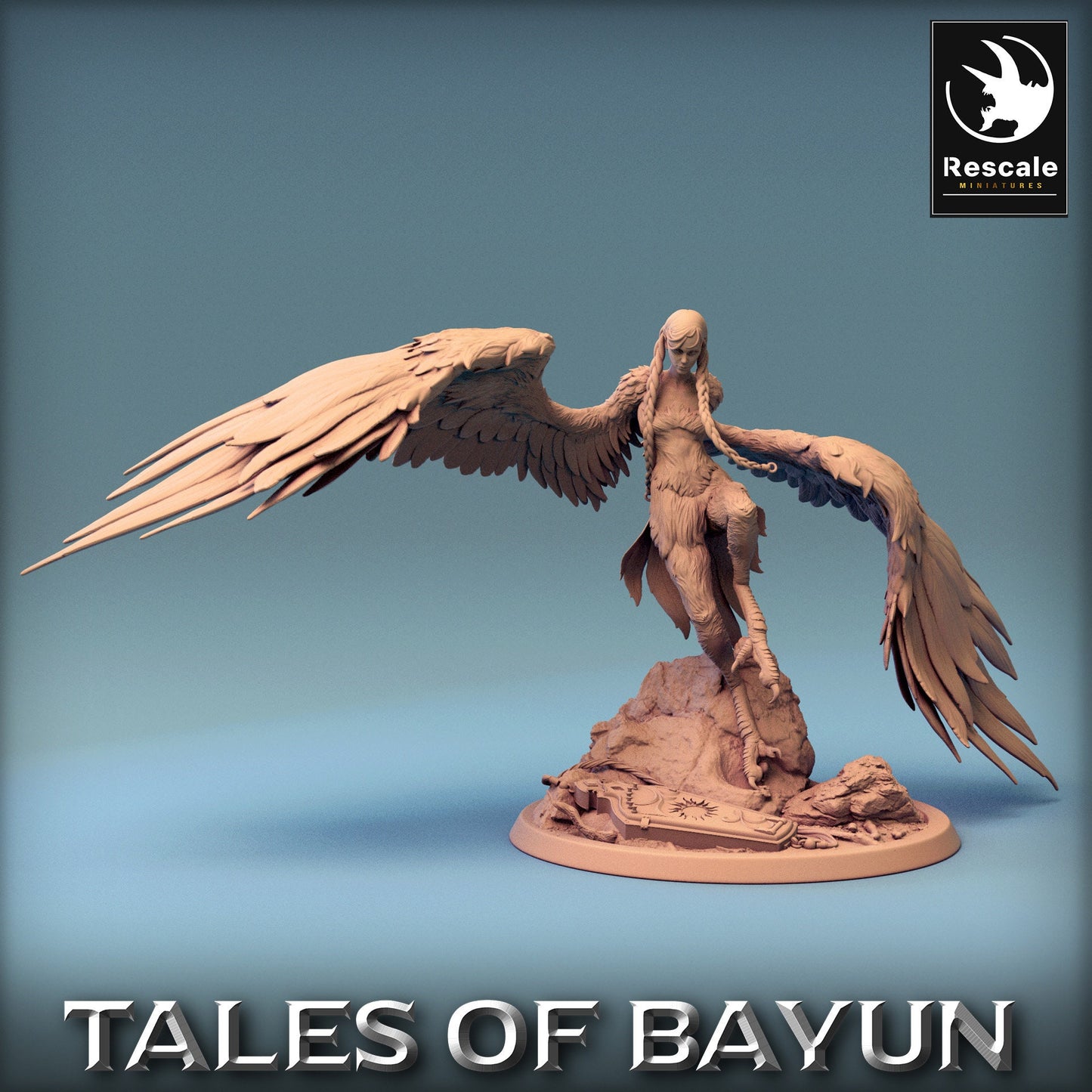 Bayun Harpie Slide | Rescale Miniatures | Compatible with D&D/AoS | Fantasy | Tabletop RPG