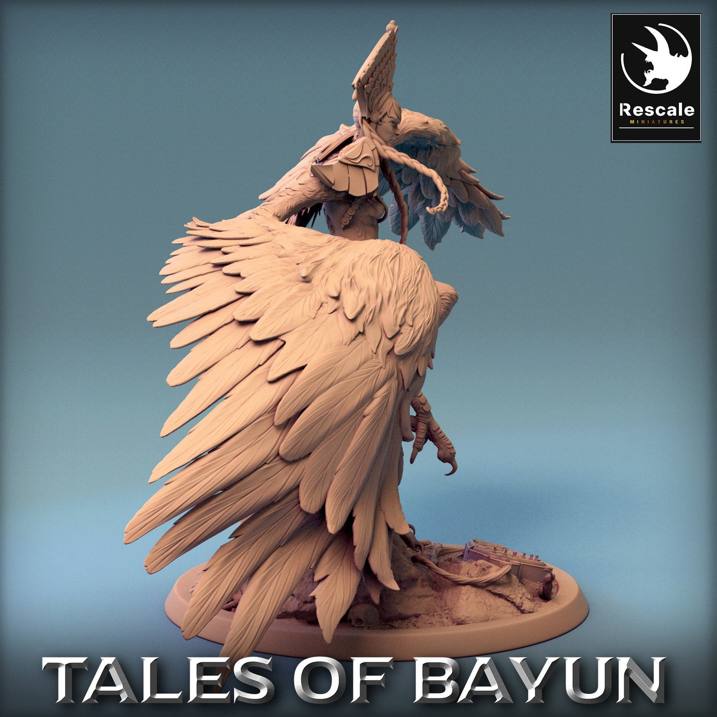 Bayun Harpie with Helmet Slide Alt | Rescale Miniatures | Compatible with D&D/AoS | Fantasy | Tabletop RPG