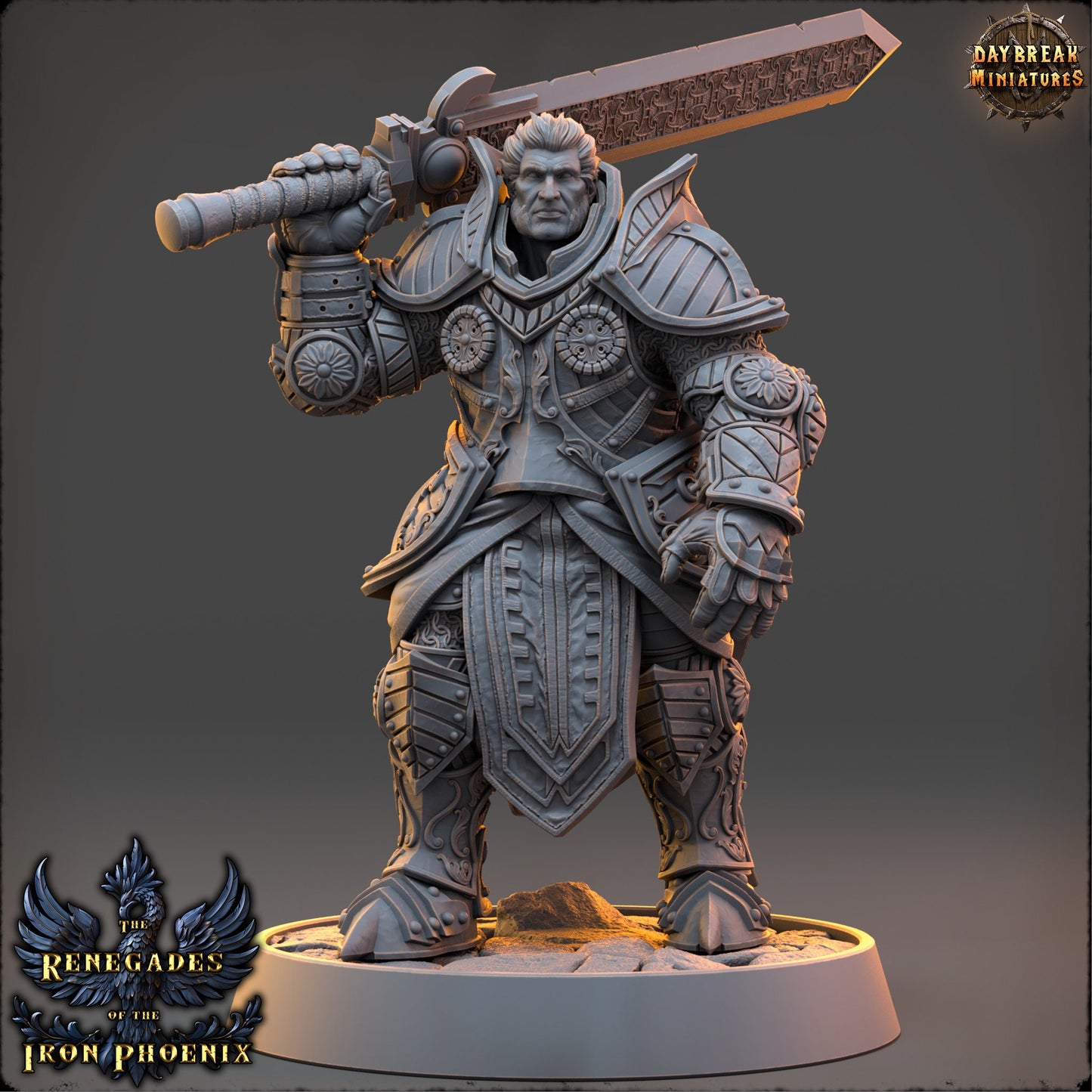 Warrior Knight Petre | DayBreak Miniatures | Compatible with D&D/AOS | Fantasy | Tabletop