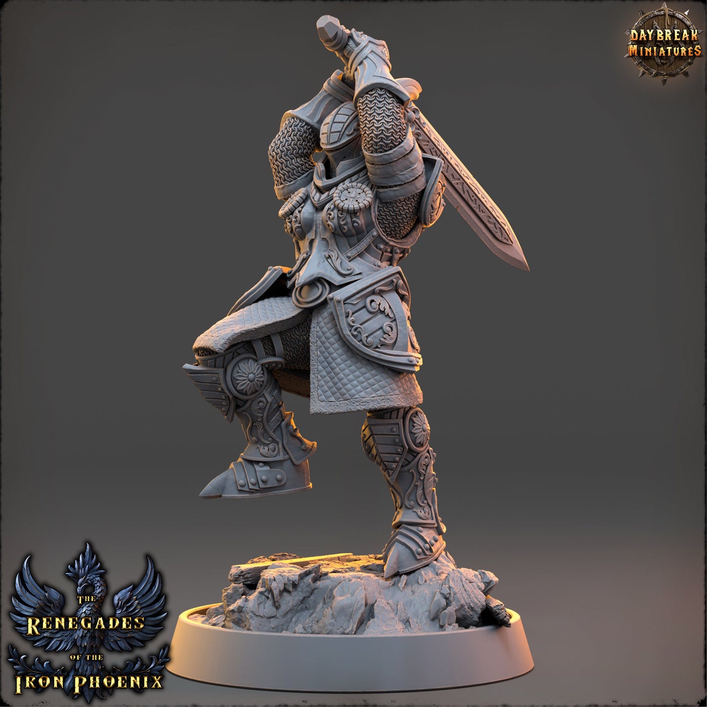 Knight Ghislaine | DayBreak Miniatures | Compatible with D&D/AOS | Fantasy | Tabletop