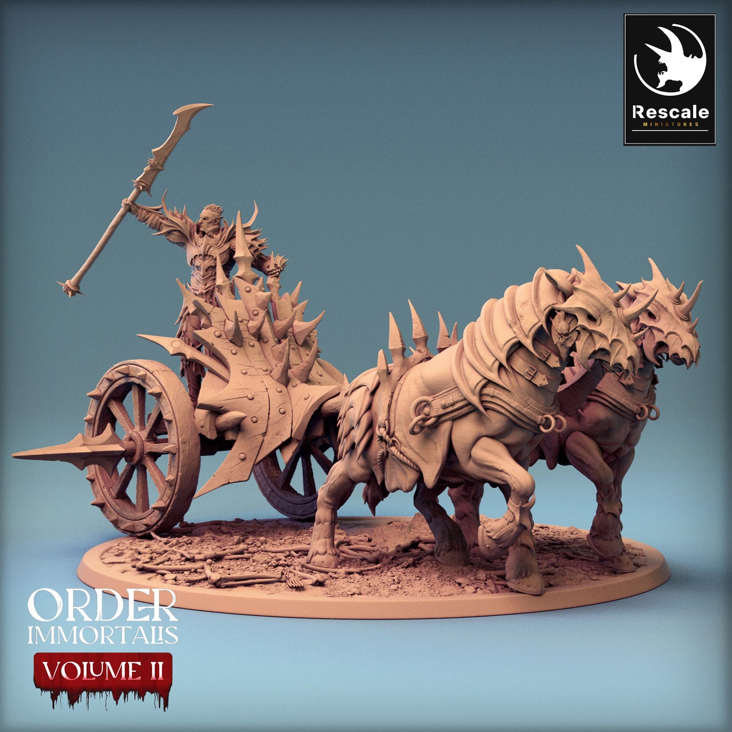 Immortalis Chariot Walk No Helmet | Rescale Miniatures | Compatible with D&D/AoS | Fantasy | Tabletop RPG