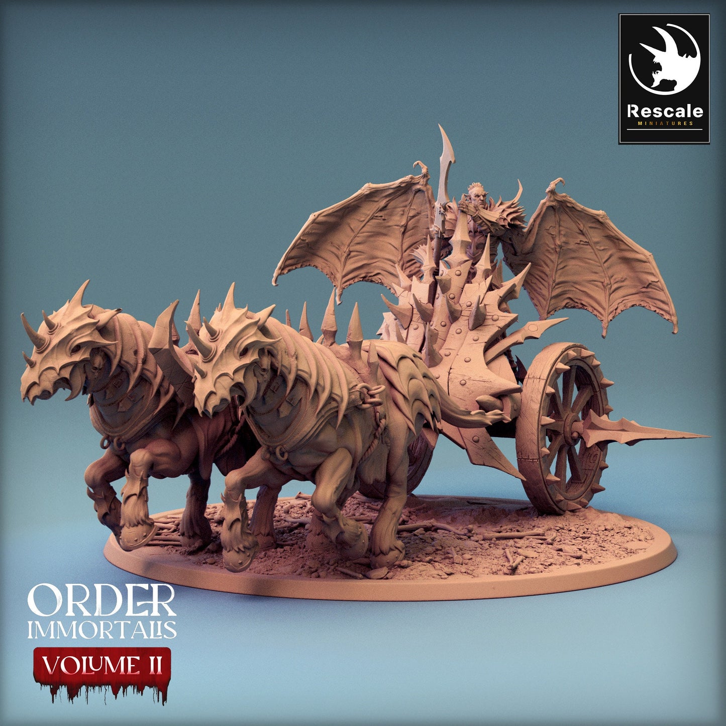 Immortalis Chariot Run Wings No Helmet | Rescale Miniatures | Compatible with D&D/AoS | Fantasy | Tabletop RPG