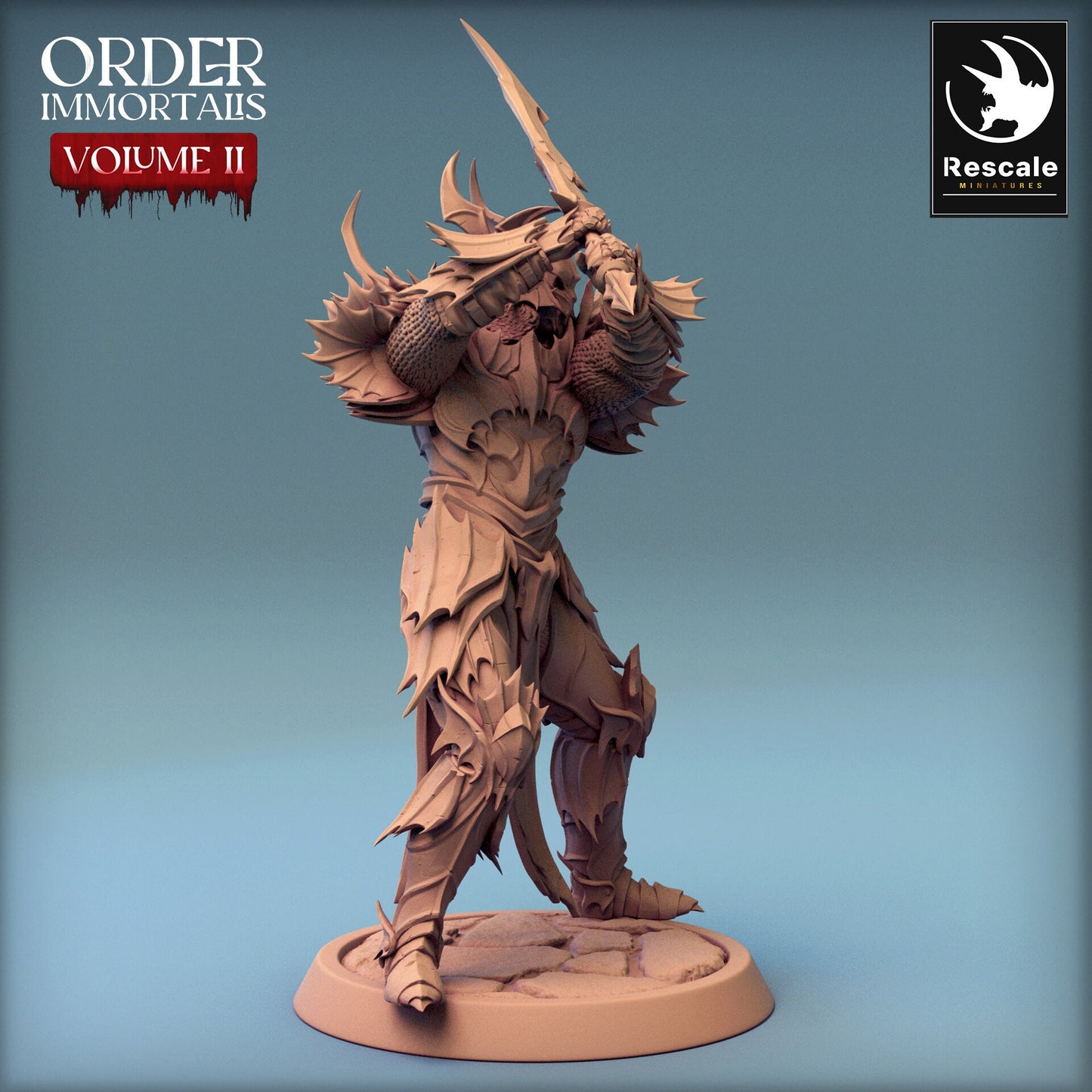 Immortalis Draven Full Armor Two handed Sword | Rescale Miniatures | Compatible with D&D/AoS | Fantasy | Tabletop RPG