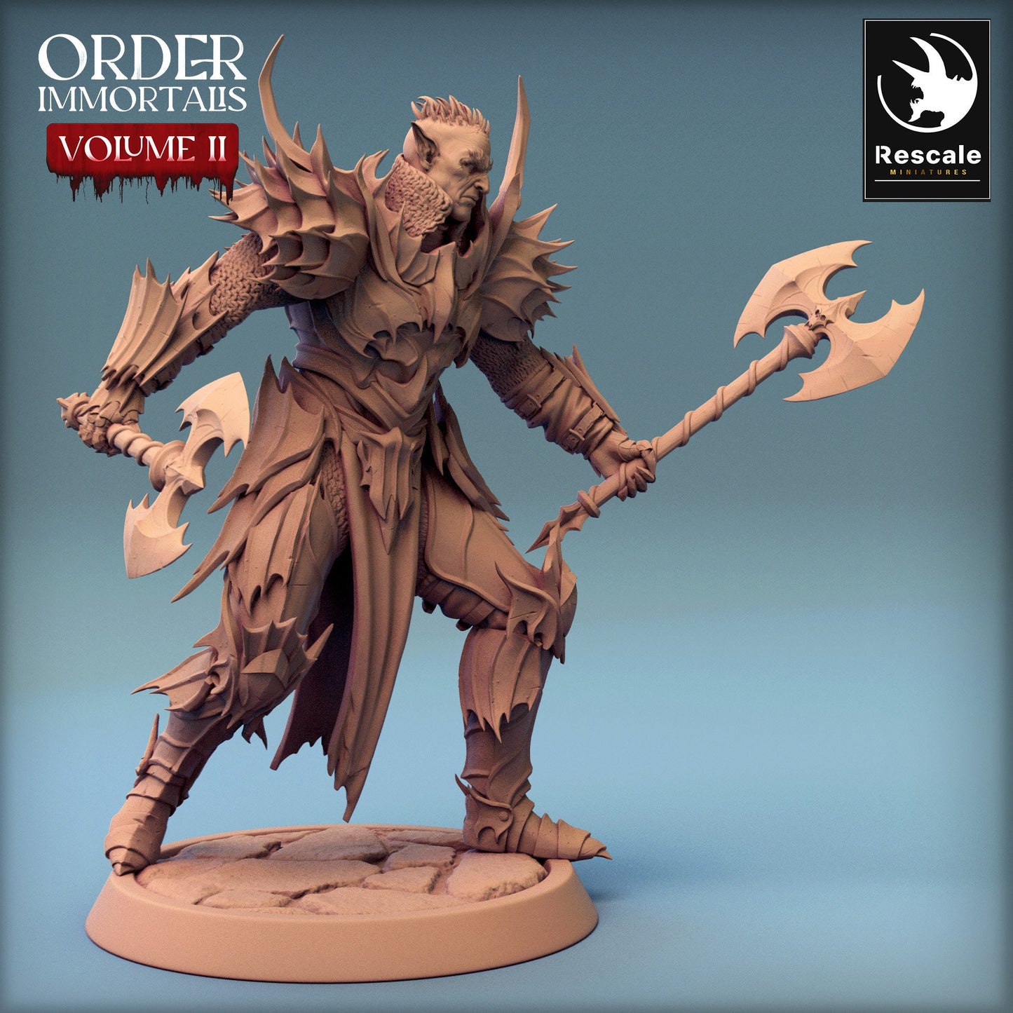 Immortalis Draven Dual Wield Axes | Rescale Miniatures | Compatible with D&D/AoS | Fantasy | Tabletop RPG