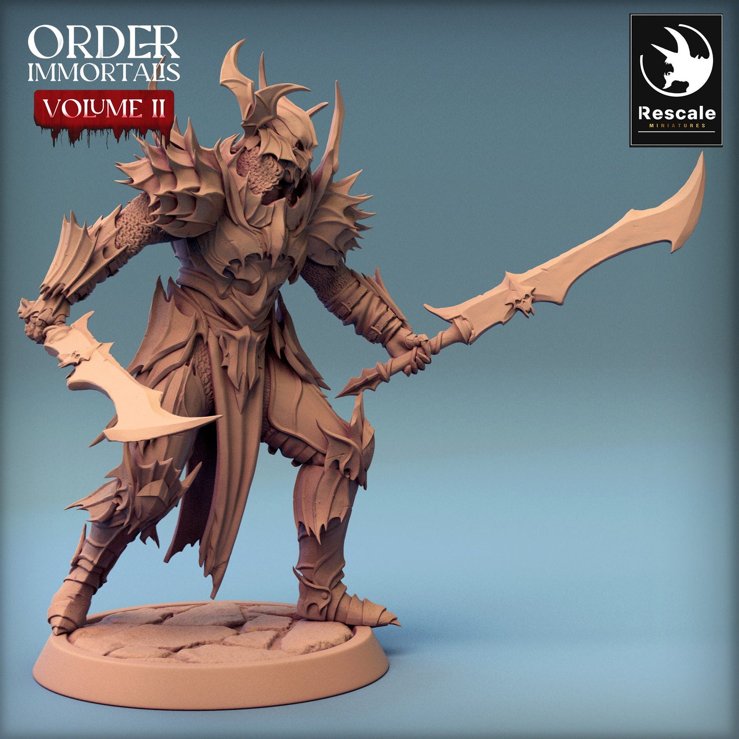 Immortalis Draven Full Armor Dual Wield Swords | Rescale Miniatures | Compatible with D&D/AoS | Fantasy | Tabletop RPG